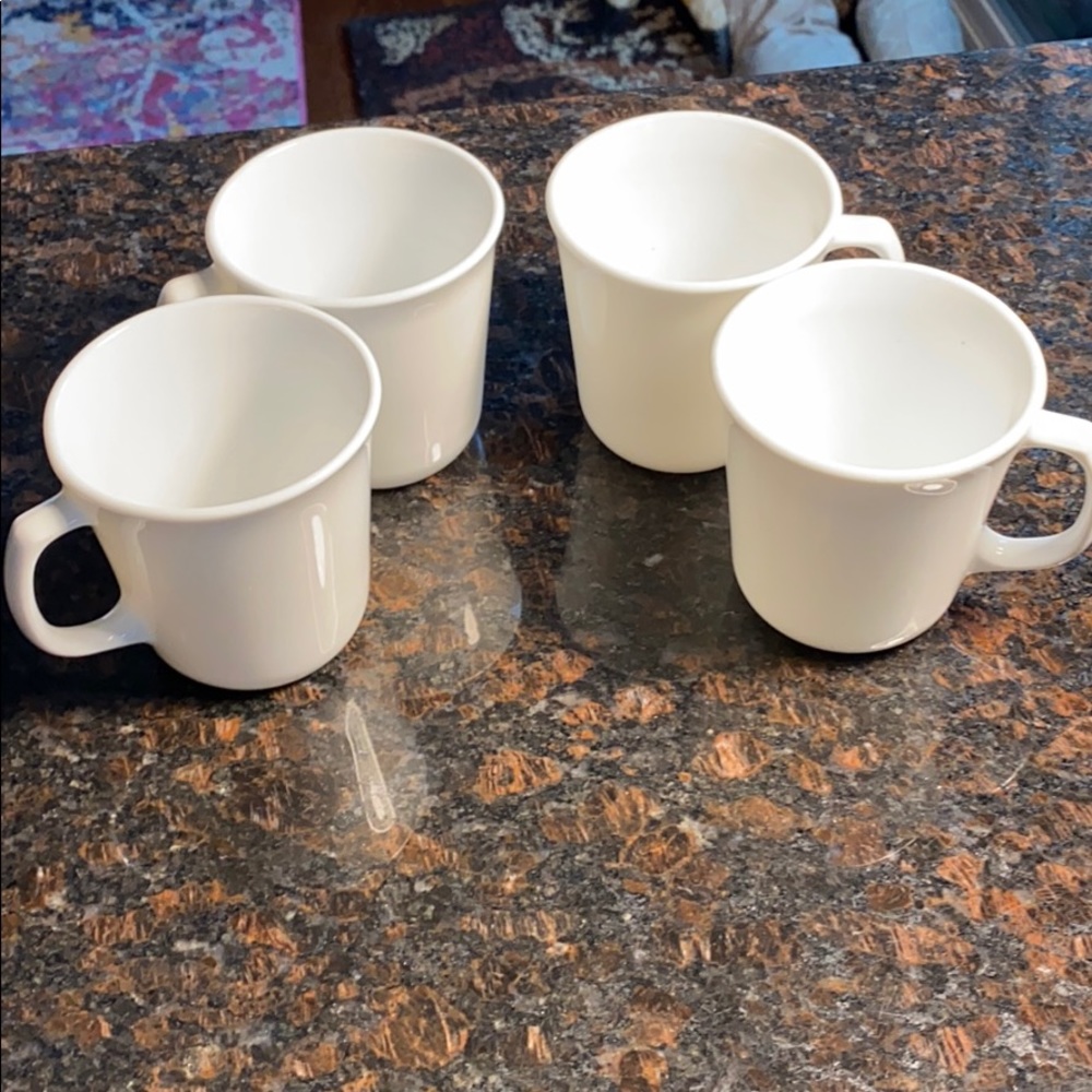 4 Corelle Just White 10 oz. Mugs